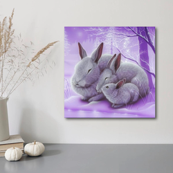 Diamantové maľovanie Fialoví zajačikovia