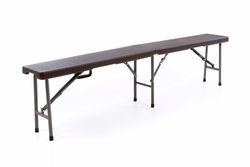 Záhradná lavica v ratanovom vzhľade - hnedá 180 x 25 cm