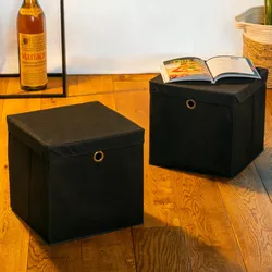 Úložný box, čierny, 2 ks