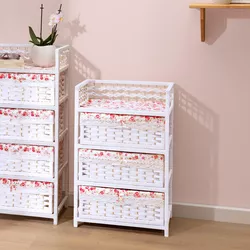 Prútená komoda s 3 košíkmi Romantická